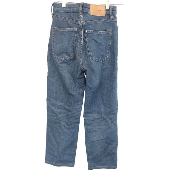 & DENIM Vintage Fit High Waist Straight Button-Fly Jeans Size 27 Medium Wash Den - Picture 3 of 10